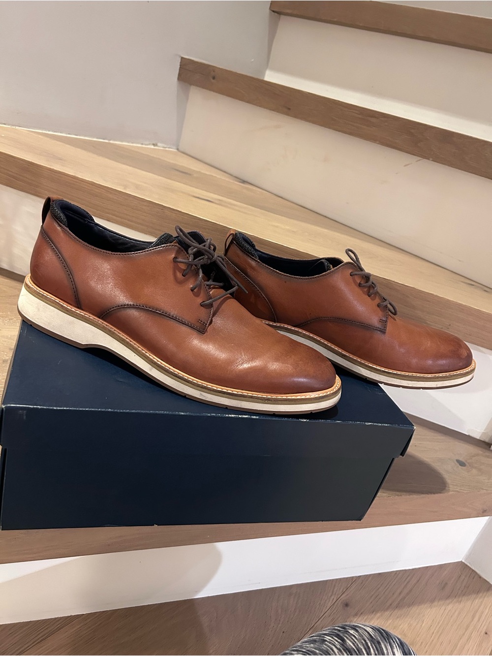Cole Haan Men’s Brown Leather Derby Shoes - Picture 2 of 2